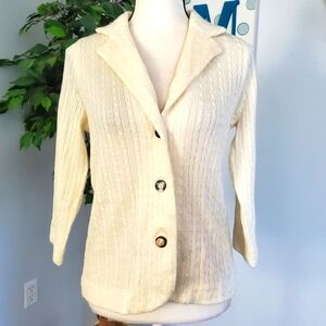 SPENSE cable knit wool blend jacket M